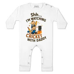 Arvesa Kids-Unisex White Cotton Rompers-picture-51