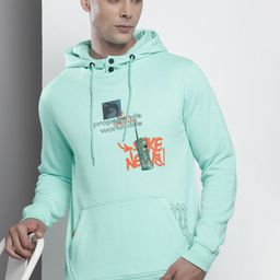 The Indian Garage Co Men Blue Printed Hooded Sweatshirt-picture-29