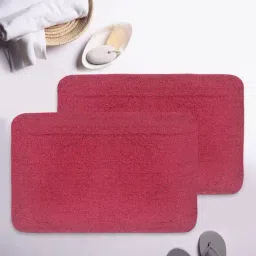 BIANCA Ultra-Soft Fluffy Bath Mat With Non-Slip Rubber Backing -2pc Large (plush) solid-red-picture-27