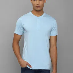 Allen Solly Blue Regular Fit Henley T-Shirt-image-5