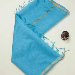 Soch Blue Plain Dupatta-image-26