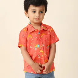 Fabindia Kids Red Printed Shirt-picture-31