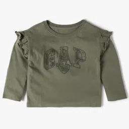 GAP Girls Green Cotton Printed T-Shirt-picture-32