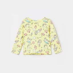 Juniors by Lifestyle Baby Girls Yellow Regular Fit T-Shirt-picture-33