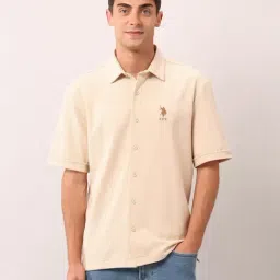 U.S. Polo Assn. Denim Co. Beige Cotton Relaxed Fit Shirt-picture-40