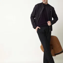 Rare Rabbit Maroon Regular Fit Stripes Jacket image 5