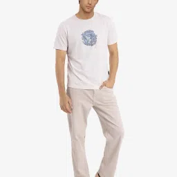 Rare Rabbit Off White Regular Fit Graphic T-Shirt image 5