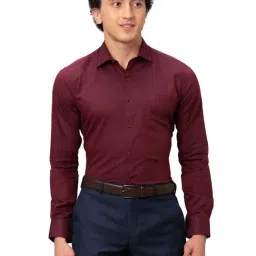 Park Avenue Maroon Slim Fit Shirt-image-12