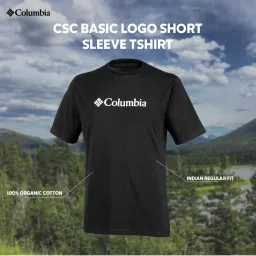 Columbia Men Black CSC Basic Logo Short Sleeve T-Shirt image 5