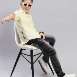 Monte Carlo Kids Yellow Solid Full Sleeves Shirt image 5