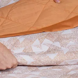 Maspar Triangle Rust Cotton Geometric Single Bed Quilt image 5