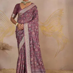 TIRA Floral Poly Crepe Designer Saree-picture-21