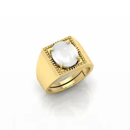 todani jems 9.25 Ratti Moonstone Stone Certified Gemstone Gold Plated | Adjustable Ring With Lab Certificate image 1