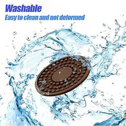 We3 4 Pieces Brown Assorted Pattern Round Car Coasters image 5