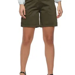 Van Heusen Olive Cotton Shorts-picture-22