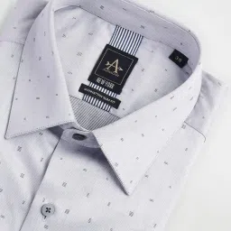 Arrow New York Grey Slim Fit Printed Shirt image 5