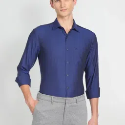 Arrow Blue Cotton Regular Fit Shirt-image-11