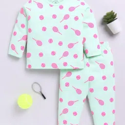 Clt.s Unisex Sea Green Cotton Graphic Print Night Suits-picture-11