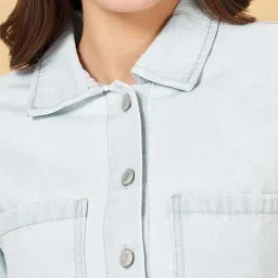 People by Pantaloons Blue Cotton Jacket image 5