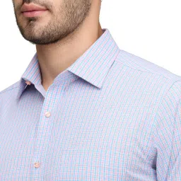 Raymond Red Cotton Slim Fit Checks Shirt image 5