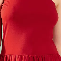 KASSUALLY Red Relaxed Fit A Line Dress image 5