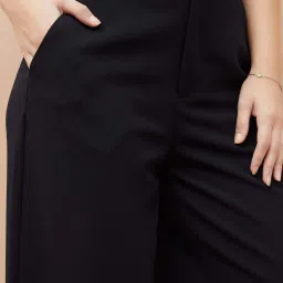 Code By Lifestyle Black Regular Fit Trousers image 5