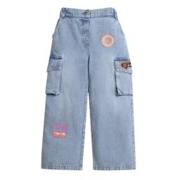 Tiny Girl Girls Light Blue Cotton Cargo Pants-picture-35
