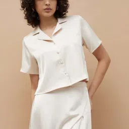 Ginger By Lifestyle Beige Regular Fit Shirt-image-98