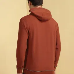Allen Solly Maroon Cotton Regular Fit Hooded Sweatshirt image 2