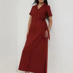 Fablestreet Maroon Regular Fit Dress-picture-35