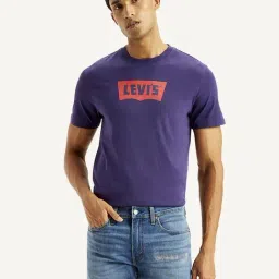 Levi's Purple Cotton Regular Fit Logo Printed T-Shirt-picture-13