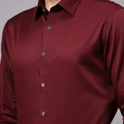 Cantabil Maroon Regular Fit Shirt image 5