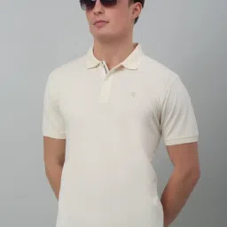 Cantabil Off White Regular Fit Polo T-Shirt image 5