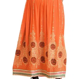 Exotic India Floral Printed Flared Maxi Skirts image 3