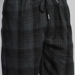 Monte Carlo Blue & Black Regular Fit Checks Trackpants image 5