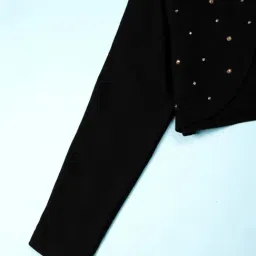 Kiddopanti Girls Black Embellished Shrug image 3