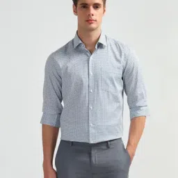 Arrow Grey Cotton Slim Fit Geometric Shirt-picture-33