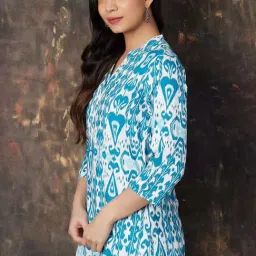 Melange By Lifestyle Blue Regular Fit Printed Tunic image 3