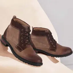 Fausto Men's Brown Derby Boots-image-99