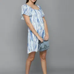 Allen Solly White Printed A-Line Dress image 4