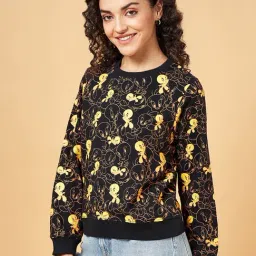 YU by Pantaloons Black Printed Sweatshirt image 3