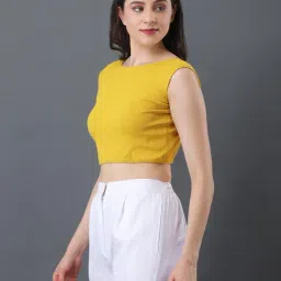 Anvi Be Yourself Yellow Knitted Solid Fitted Top image 4