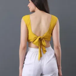 Anvi Be Yourself Yellow Knitted Solid Fitted Top image 2