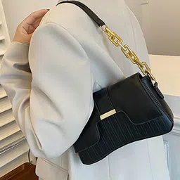 LULU & SKY PU Oversized Structured Handheld Bag with Tasselled image 2