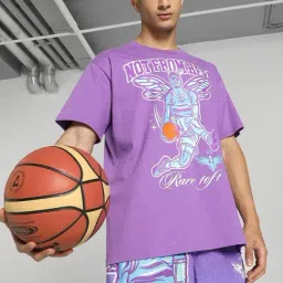 Puma Purple Glimmer Cotton Regular Fit Printed Sports T-Shirt-image-44