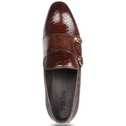 Metro Men's Brown Monk Shoes image 3