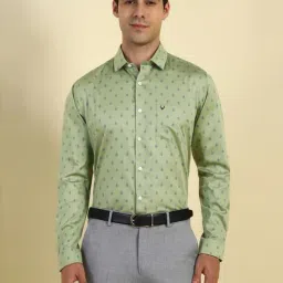 Allen Solly Green Cotton Slim Fit Printed Shirt-picture-43