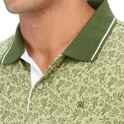 Raymond Green Slim Fit Printed Polo T-Shirt image 5