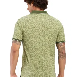 Raymond Green Slim Fit Printed Polo T-Shirt image 2