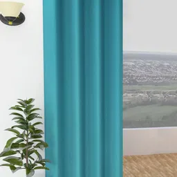 Yellow Weaves Teal Room Darkening Door Curtain-image-12